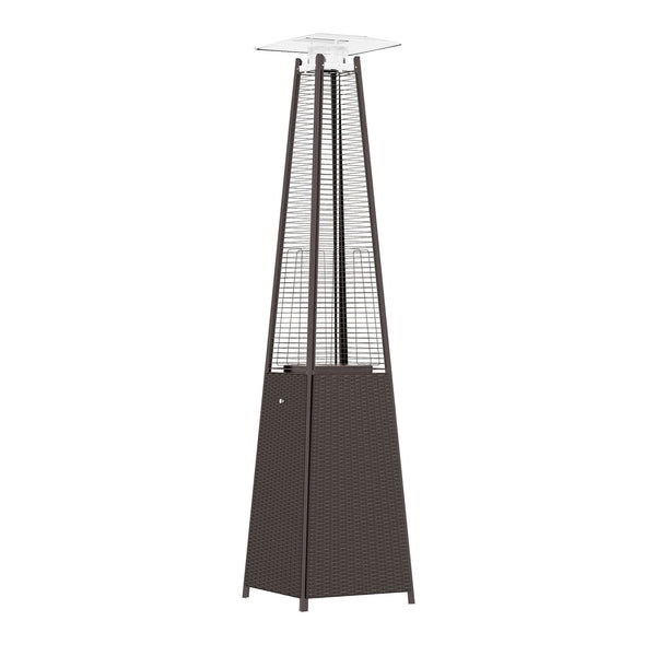 Havana Outdoors Gas Pyramid Flame Heater 13KW Steel Regulator Rattan Style