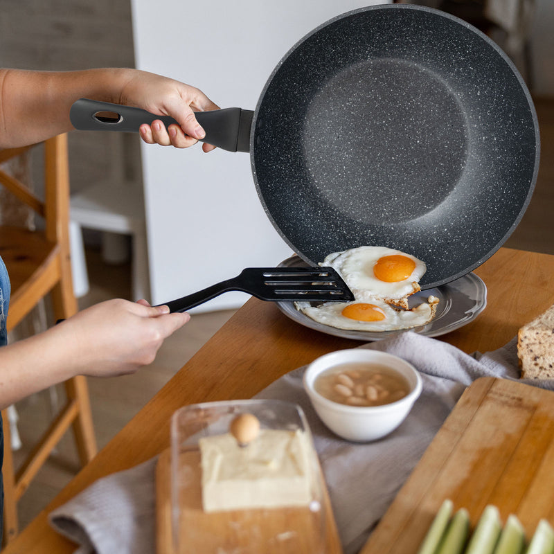 Stone Chef 3 Piece Set - 28cm Wok, 20cm Saucepan + Lid, 28cm Deep Frypan + Lid