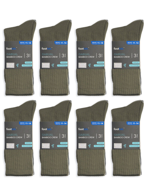 Mens 24 Pack Socks Casual Bamboo Crew