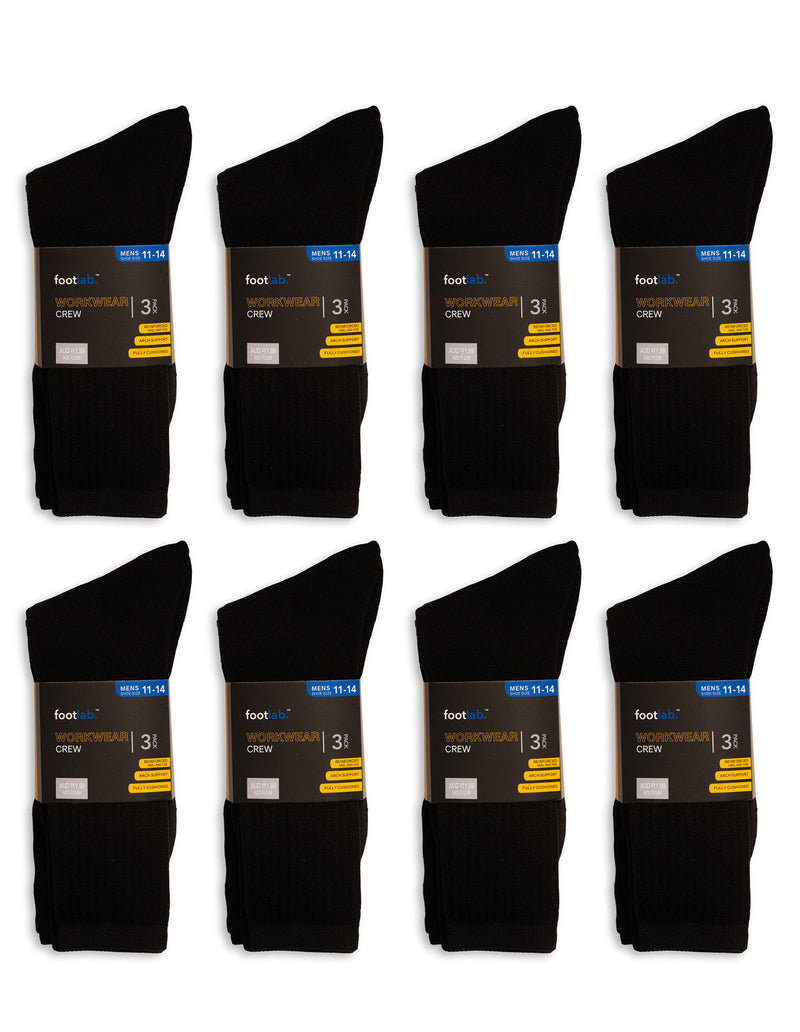 Mens 24 Pack Socks Workwear Crew, Acrylic