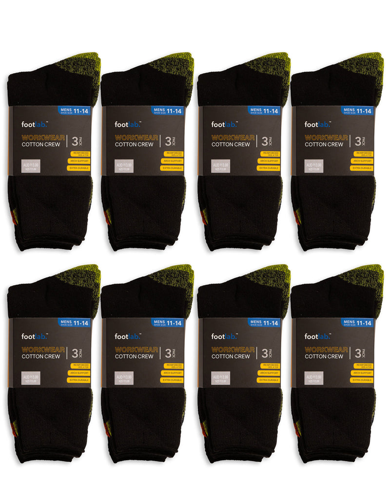 Mens 24 Pack Socks Workwear Crew, Cotton