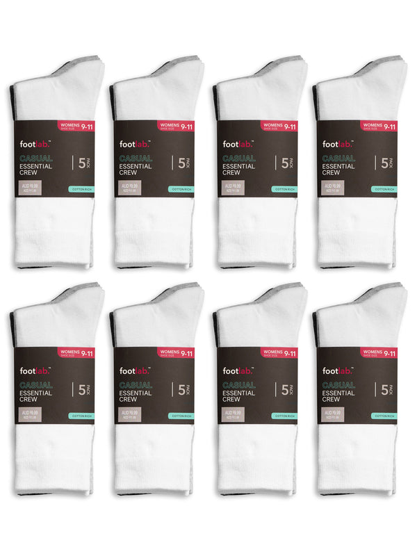 Womens 20 Pack Socks Essential Crew