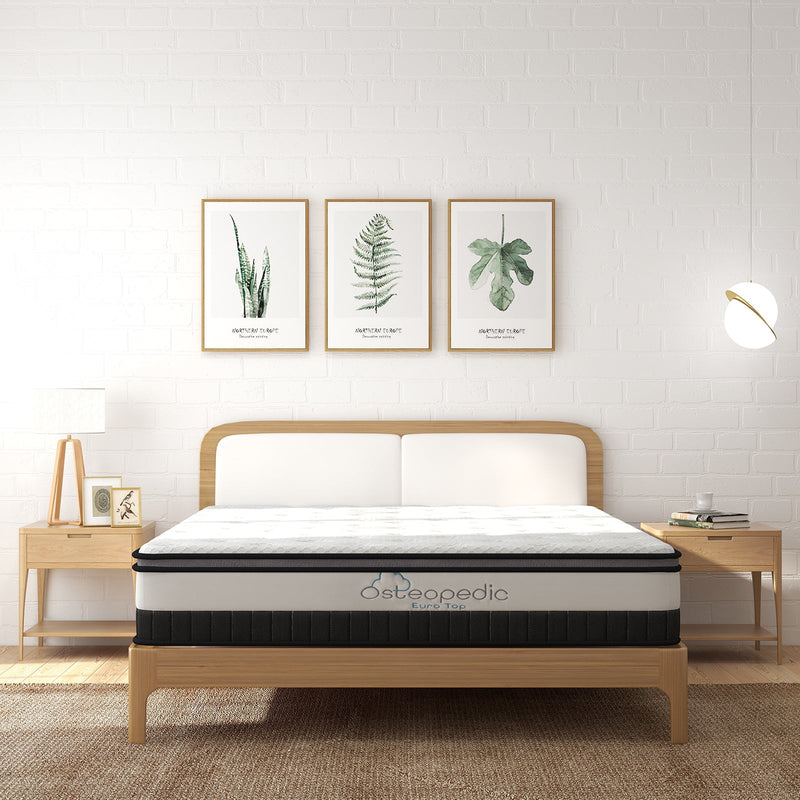 Osteopedic Euro Top Mattress Pocket Spring Medium EuroTop Hybrid Design Bed 30CM