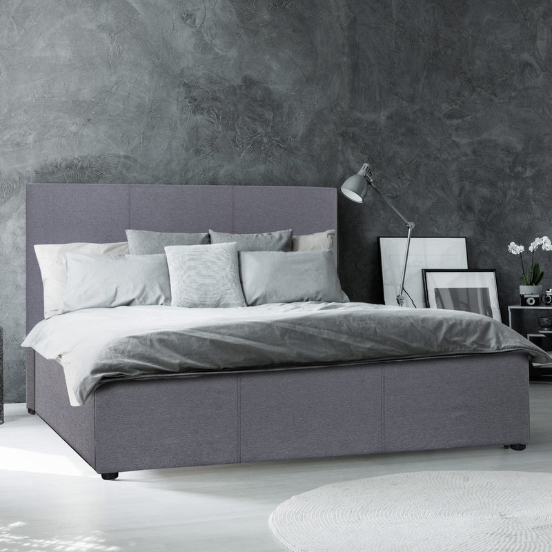 Milano Luxury Gas Lift Bed Frame Base And Headboard With Storage All Sizes