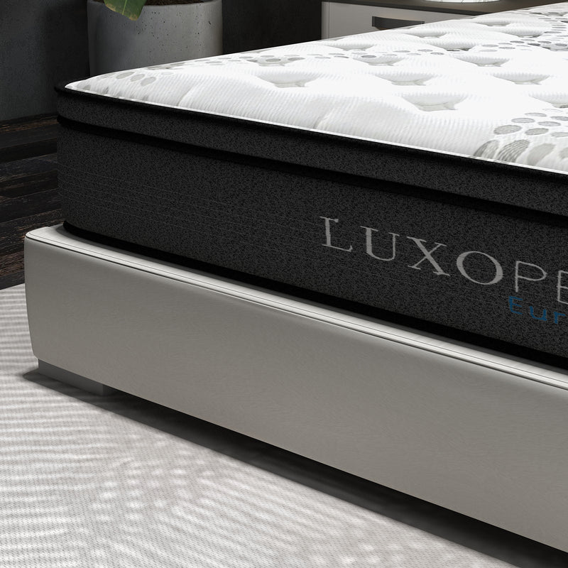 Luxopedic Pocket Spring Mattress 5 Zone 32CM Euro Top Memory Foam Medium Firm