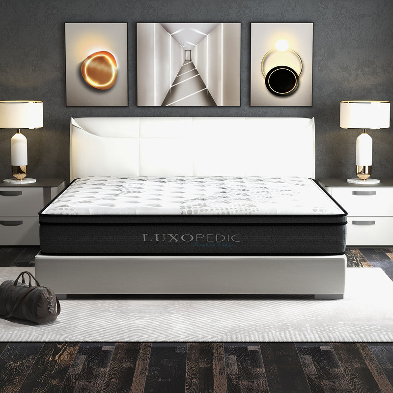 Luxopedic Pocket Spring Mattress 5 Zone 32CM Euro Top Memory Foam Medium Firm