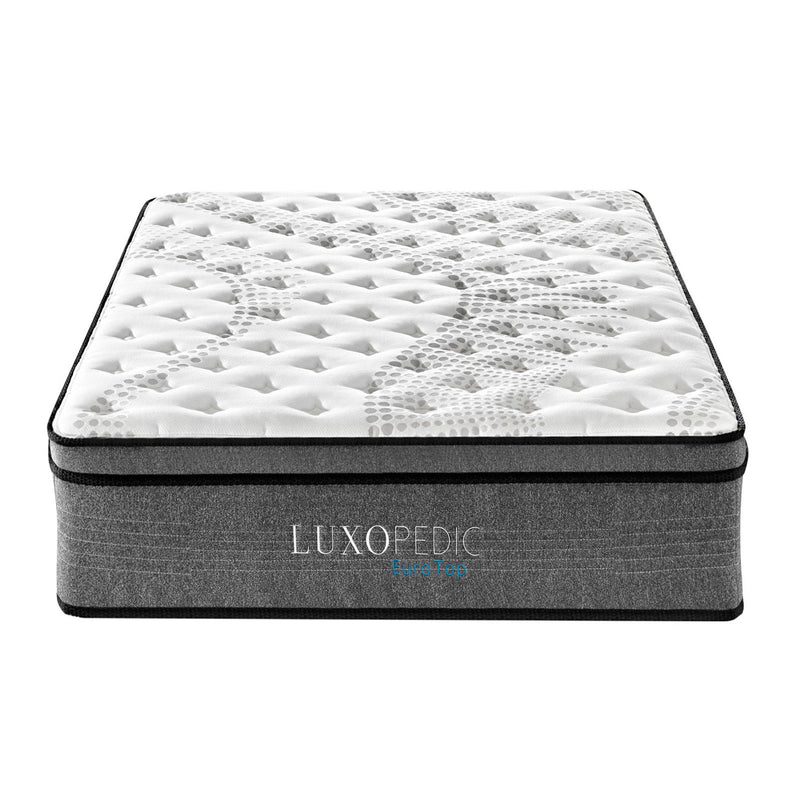 Luxopedic Pocket Spring Mattress 5 Zone 32CM Euro Top Memory Foam Medium Firm