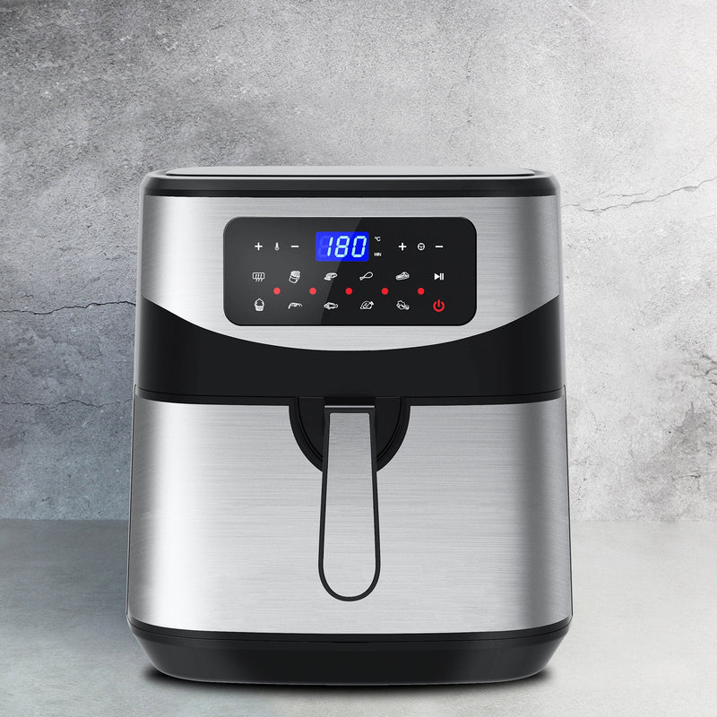 Kitchen Couture 12 Litre Air Fryer Multifunctional LCD One Touch Display Silver