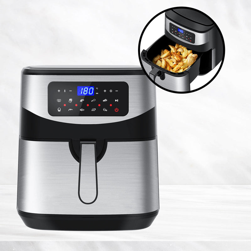 Kitchen Couture 12 Litre Air Fryer Multifunctional LCD One Touch Display Silver