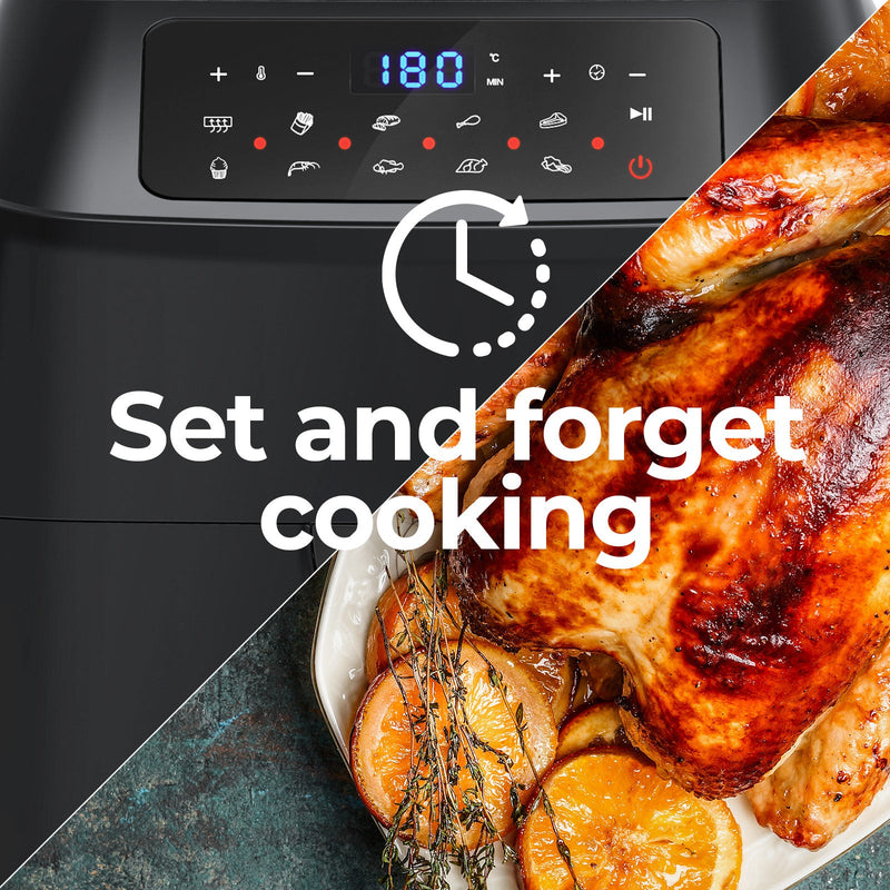 Kitchen Couture 12 Litre Air Fryer Multifunctional LCD One Touch Display Silver