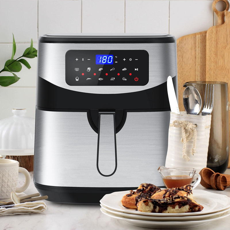 Kitchen Couture 12 Litre Air Fryer Multifunctional LCD One Touch Display Silver