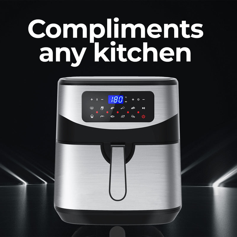 Kitchen Couture 12 Litre Air Fryer Multifunctional LCD One Touch Display Silver