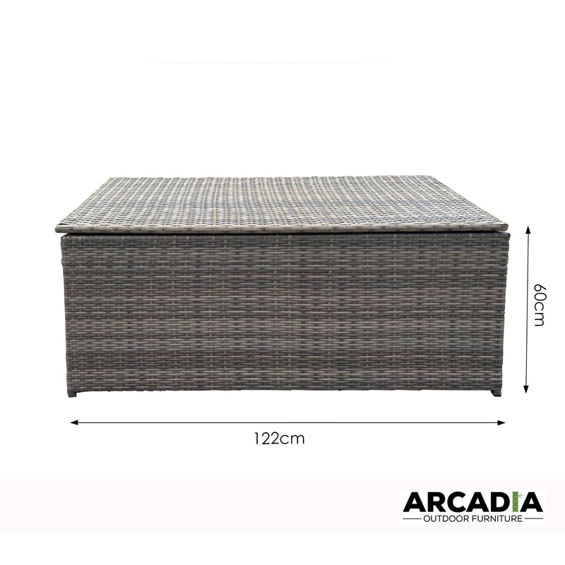 Arcadia Furniture Outdoor Rattan Storage Box Garden Toy Tools Shed UV Resistant