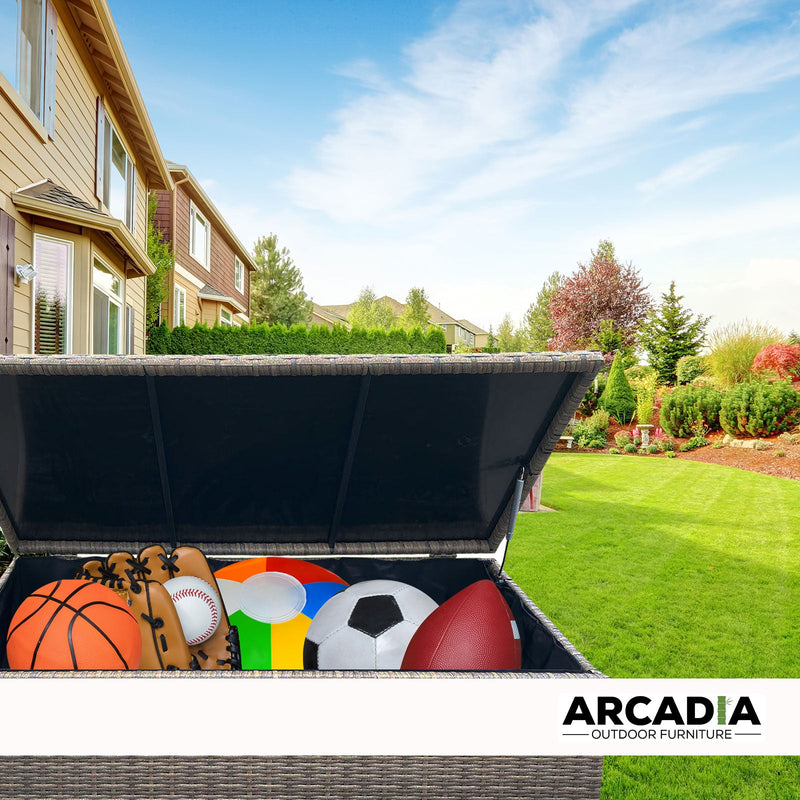 Arcadia Furniture Outdoor Rattan Storage Box Garden Toy Tools Shed UV Resistant