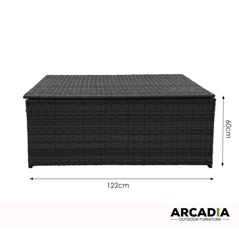 Arcadia Furniture Outdoor Rattan Storage Box Garden Toy Tools Shed UV Resistant