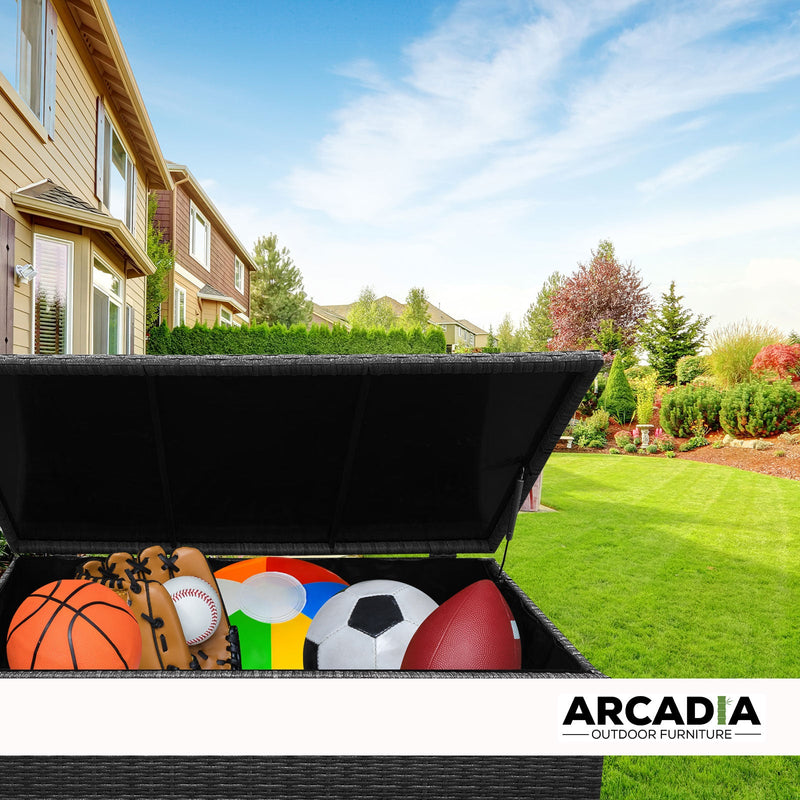 Arcadia Furniture Outdoor Rattan Storage Box Garden Toy Tools Shed UV Resistant