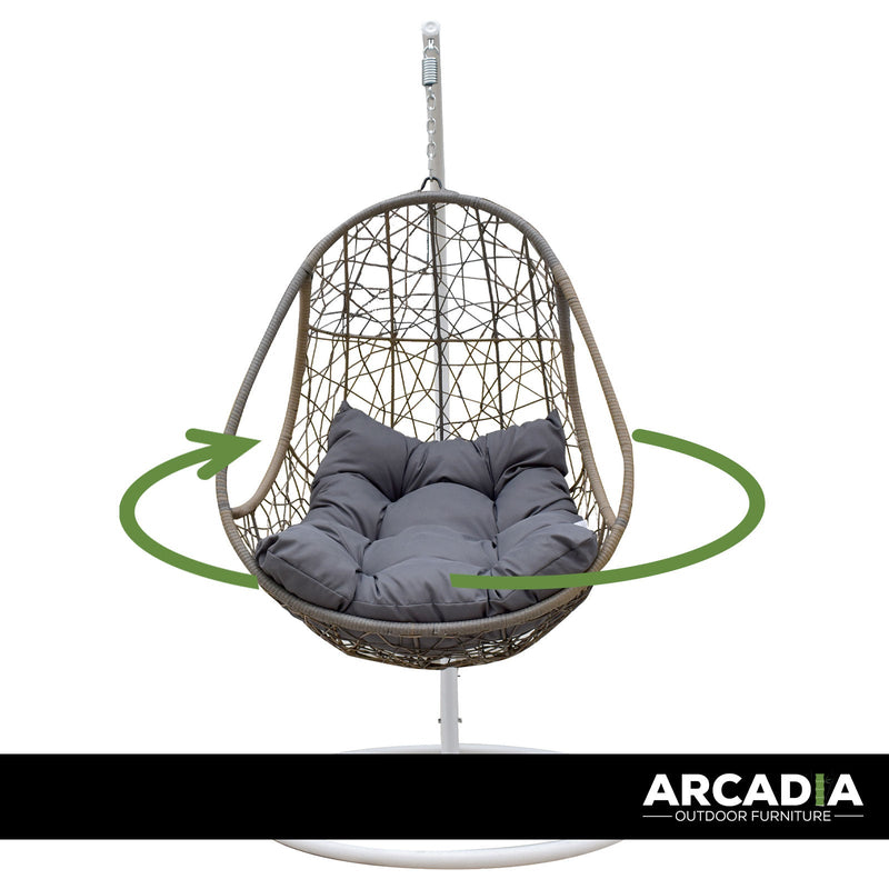 Arcadia Furniture Rocking Egg Chair Swing Lounge Hammock Pod Wicker Curved