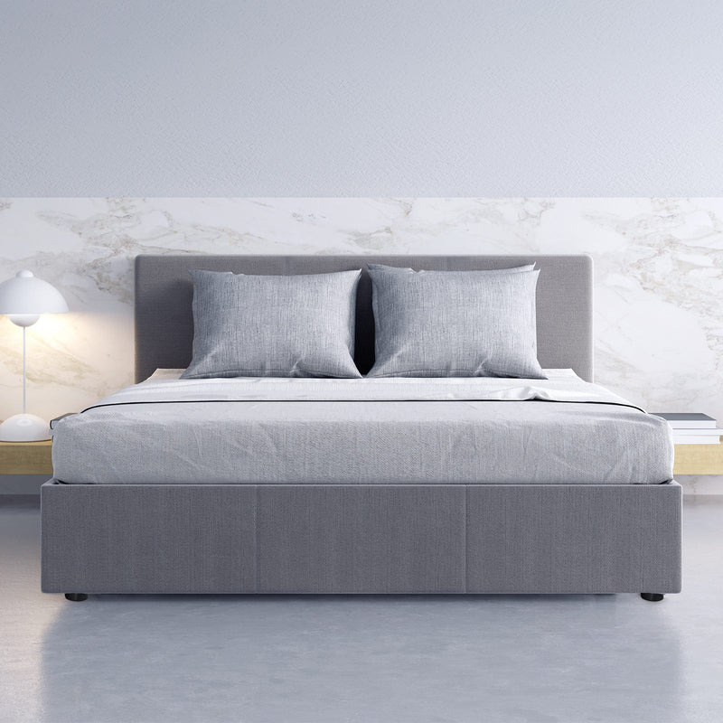 Milano Luxury Gas Lift Bed Frame Base And Headboard With Storage All Sizes