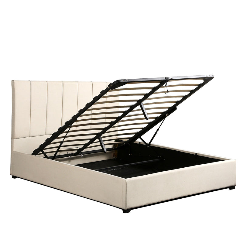 Milano Decor Vaucluse Gas Lift Storage Bed Cream