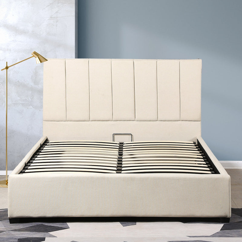 Milano Decor Vaucluse Gas Lift Storage Bed Cream