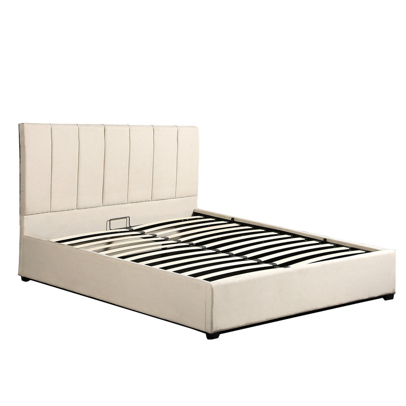 Milano Decor Vaucluse Gas Lift Storage Bed Cream