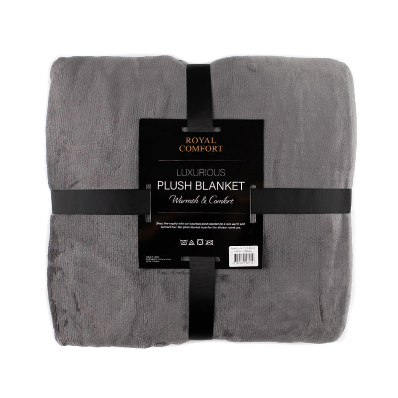 Royal Comfort Plush Blanket Throw Warm Soft Super Soft Large 220cm x 240cm