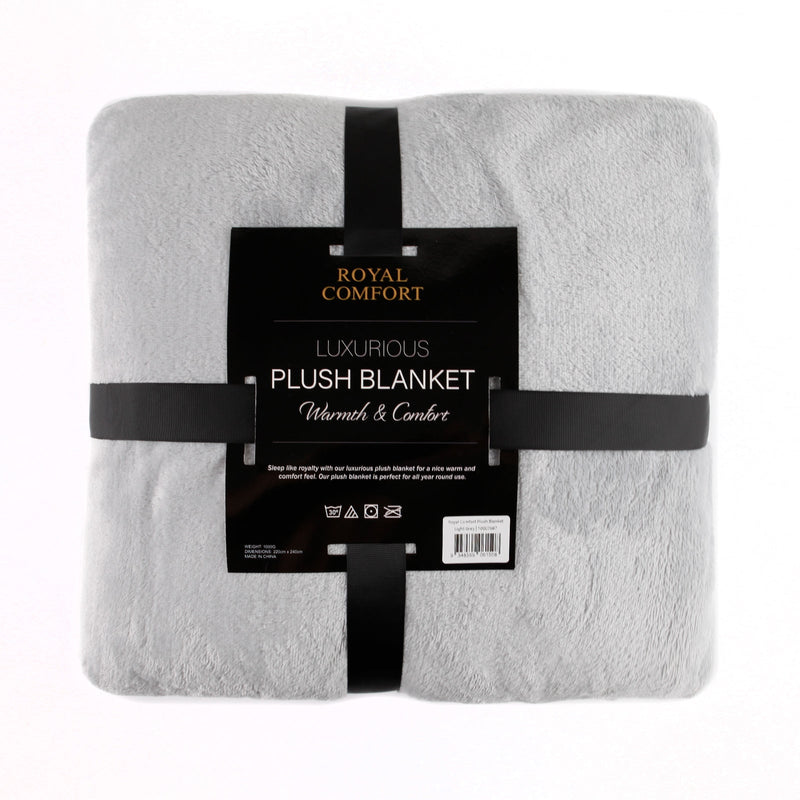 Royal Comfort Plush Blanket Throw Warm Soft Super Soft Large 220cm x 240cm