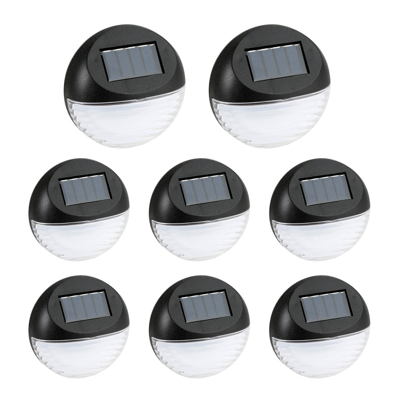 Utmark 8 Pack Round Solar LED Solar Fence Lights Outdoor Lighting Pathway Wall