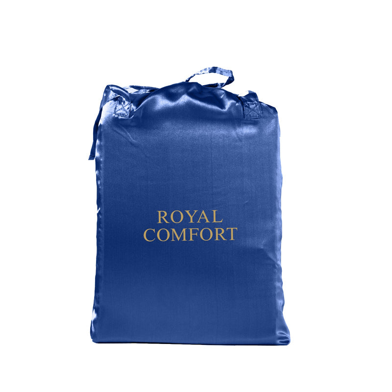 Royal Comfort Satin Sheet Set 3 Piece Fitted Sheet Pillowcase Soft Silky Smooth