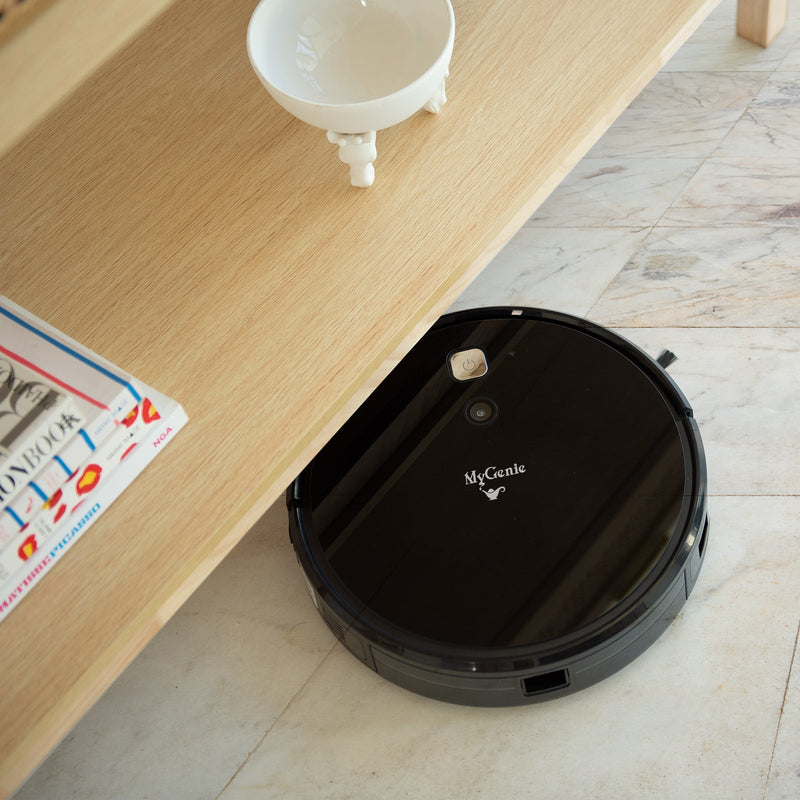 MyGenie V-MAX 3000 Robotic Vacuum Cleaner VSLAM Technology Wi-Fi Control Black