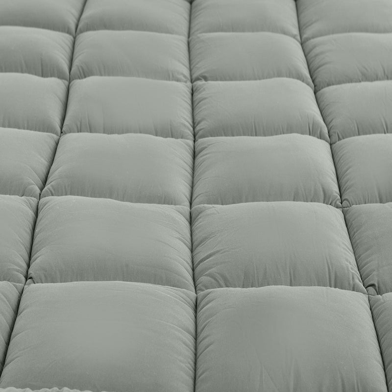 Royal Comfort Charcoal Bamboo Blend Topper 800GSM 45cm Skirt Luxury Bedding