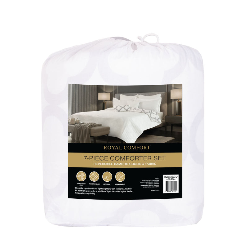 Royal Comfort Bamboo Cooling Reversible 7 Piece Comforter Set Bedspread