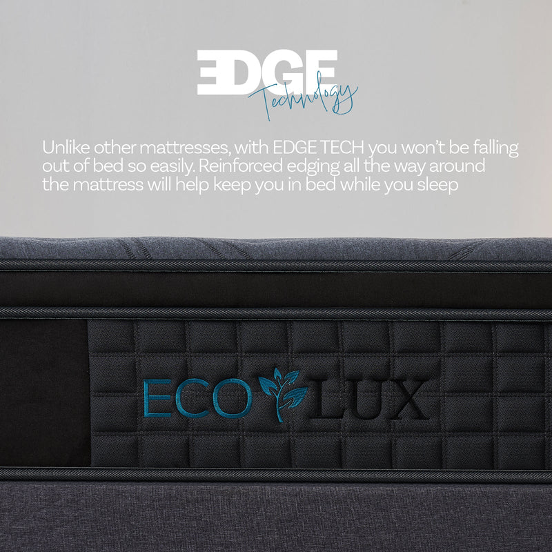 Eco Luxe Euro Top 7-Zone Pocket Spring Mattress Plush Edge Support Medium Firm