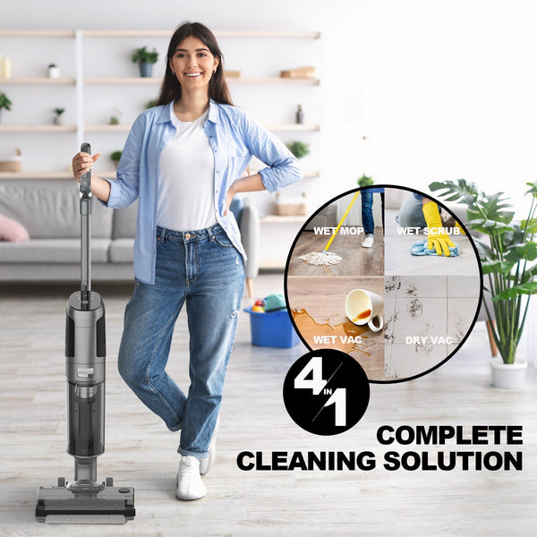 MyGenie Titan XL Intelligent Stick Vacuum 4-in-1 Wet Dry Mop Vacuum Voice Prompt