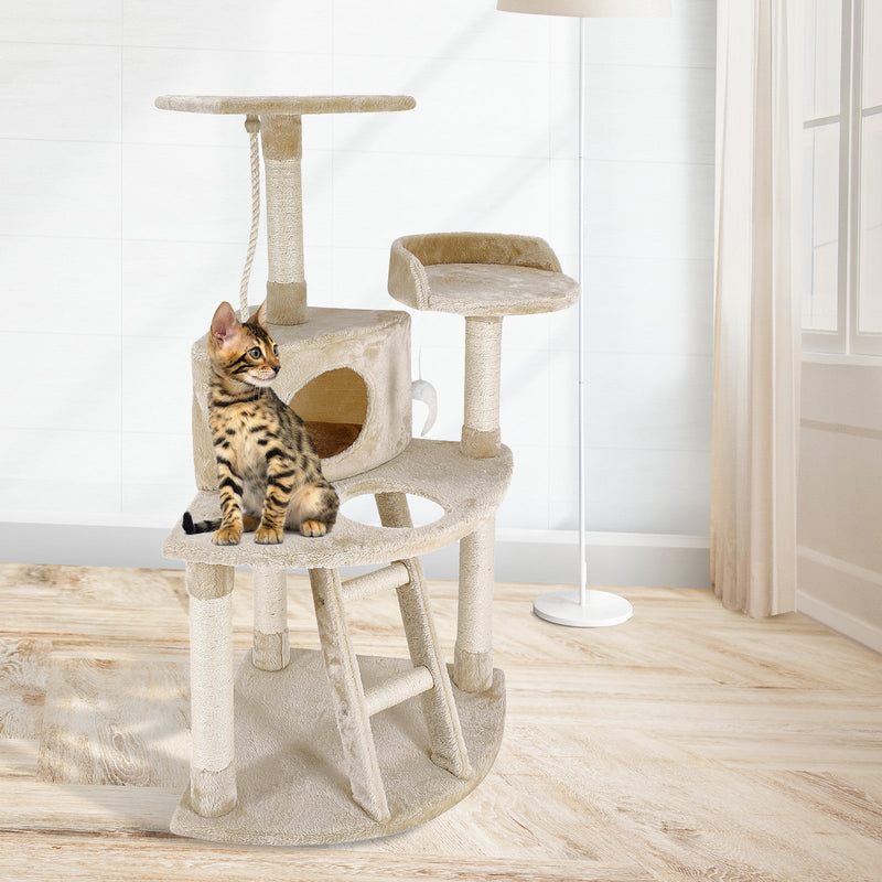 4Paws Cat Tree Scratching Post House Furniture Bed Luxury Plush Play 120cm