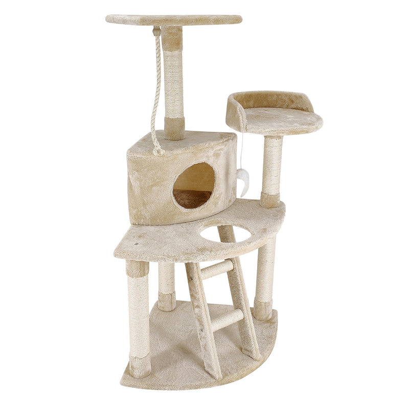 4Paws Cat Tree Scratching Post House Furniture Bed Luxury Plush Play 120cm