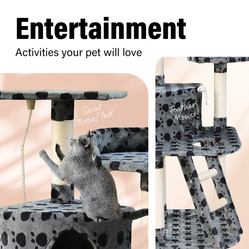 4Paws Cat Tree Scratching Post House Furniture Bed Luxury Plush Play 120cm