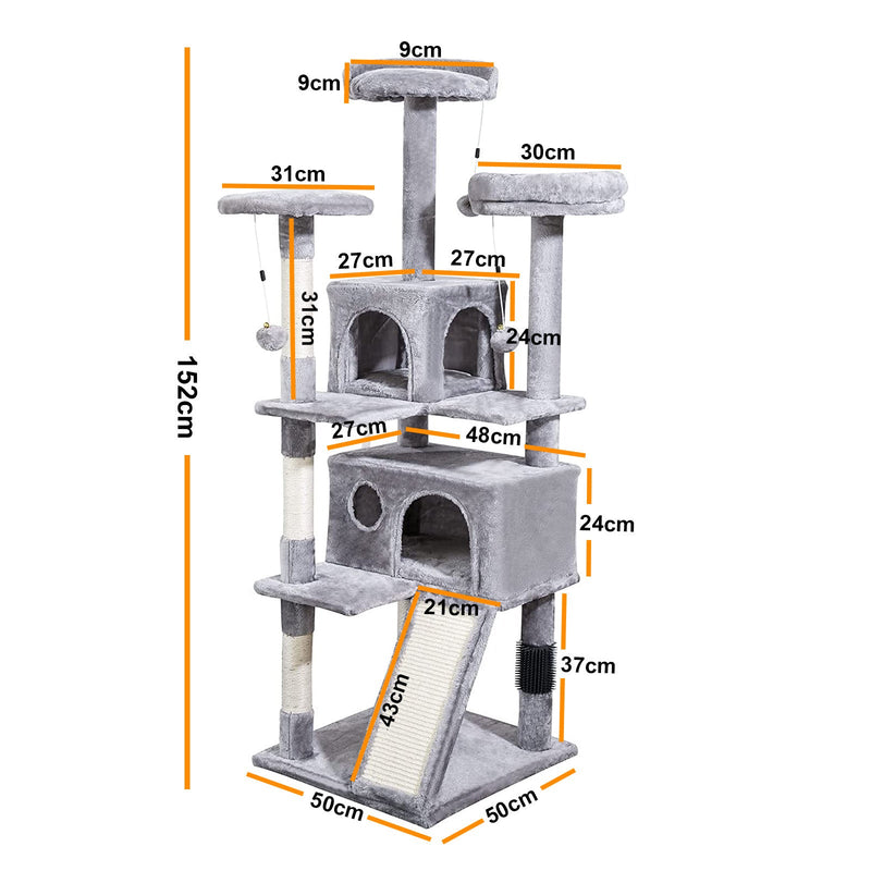 4Paws Cat Tree Scratching Post House Furniture Bed Luxury Plush Play 152cm