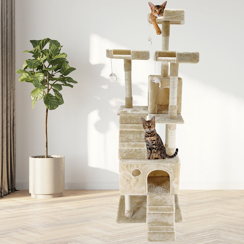 4Paws Cat Tree Scratching Post House Furniture Bed Luxury Plush Play 180cm