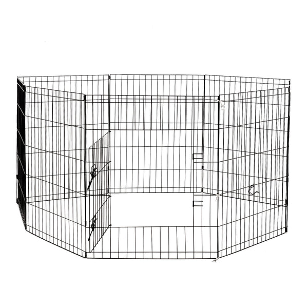 4Paws 8 Panel Playpen Puppy Exercise Fence Cage Enclosure Pets Black All Sizes