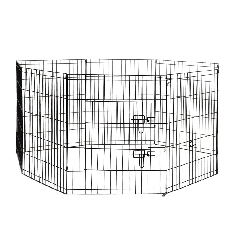 4Paws 8 Panel Playpen Puppy Exercise Fence Cage Enclosure Pets Black All Sizes