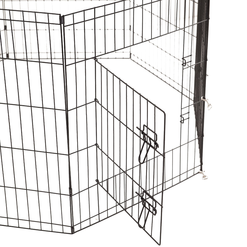 4Paws 8 Panel Playpen Puppy Exercise Fence Cage Enclosure Pets Black All Sizes