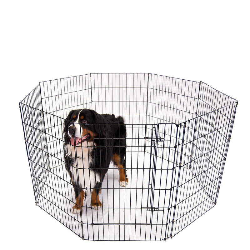 4Paws 8 Panel Playpen Puppy Exercise Fence Cage Enclosure Pets Black All Sizes