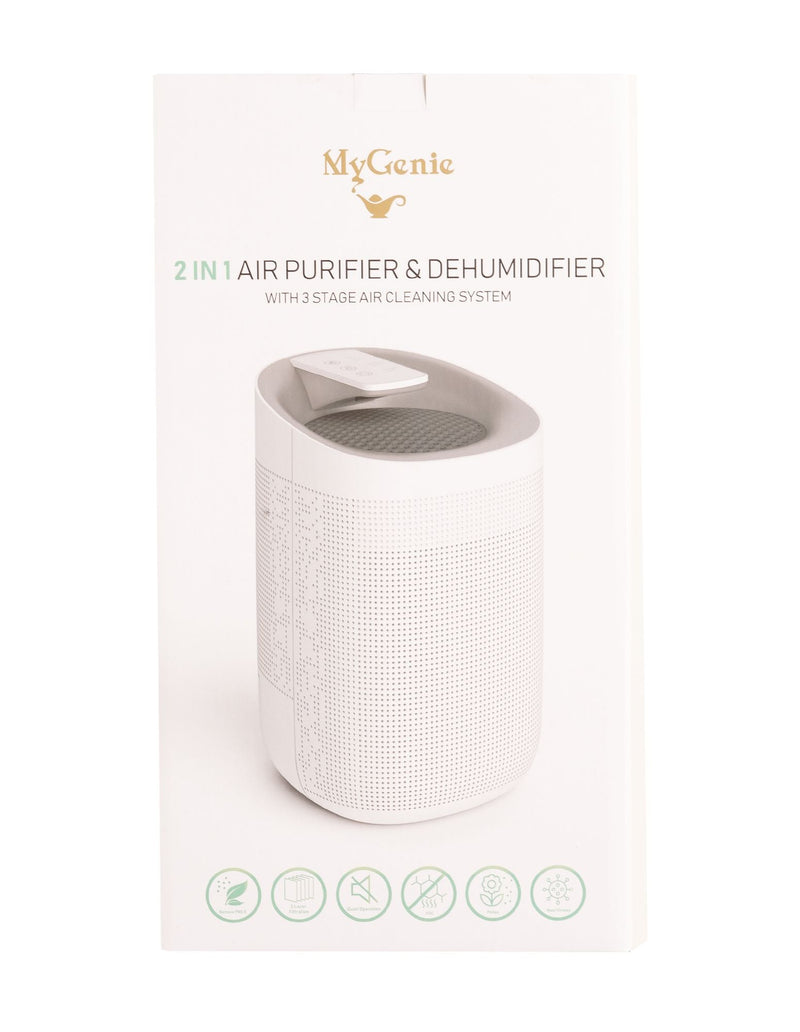 MyGenie 2-in-1 Air Purifier and Dehumidifier WI-FI Control HEPA Filter White