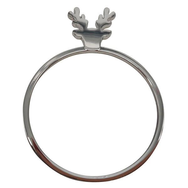 Bread and Butter Napkin Rings -  Stag Head - Silver - 4 Pack