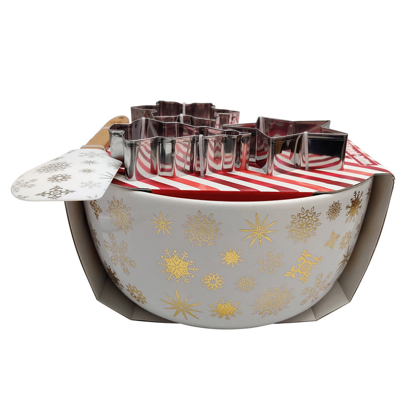 Bread and Butter Electroplate Snowflake Mini Mix Bowl Set - Gold