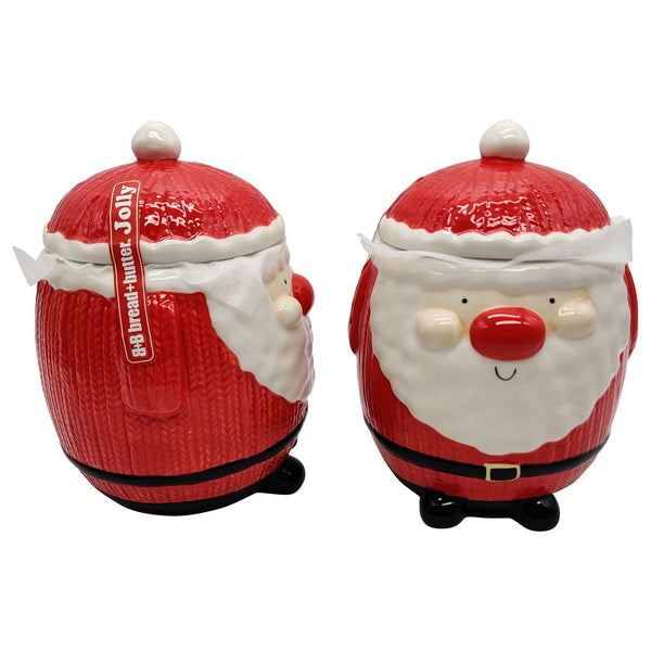 Bread and Butter Santa Canister - 19 x 14cm - Red