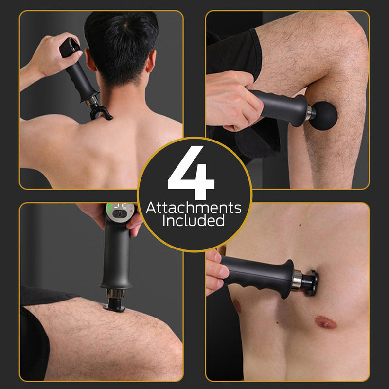 FitSmart FS-750 Ultra Slim Hot Compress Massage Gun Device USB Charge Black