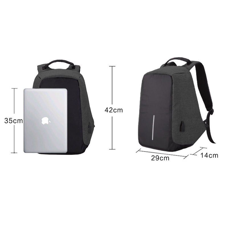 Anti Theft Backpack Waterproof bag School Travel Laptop Bags USB Charging