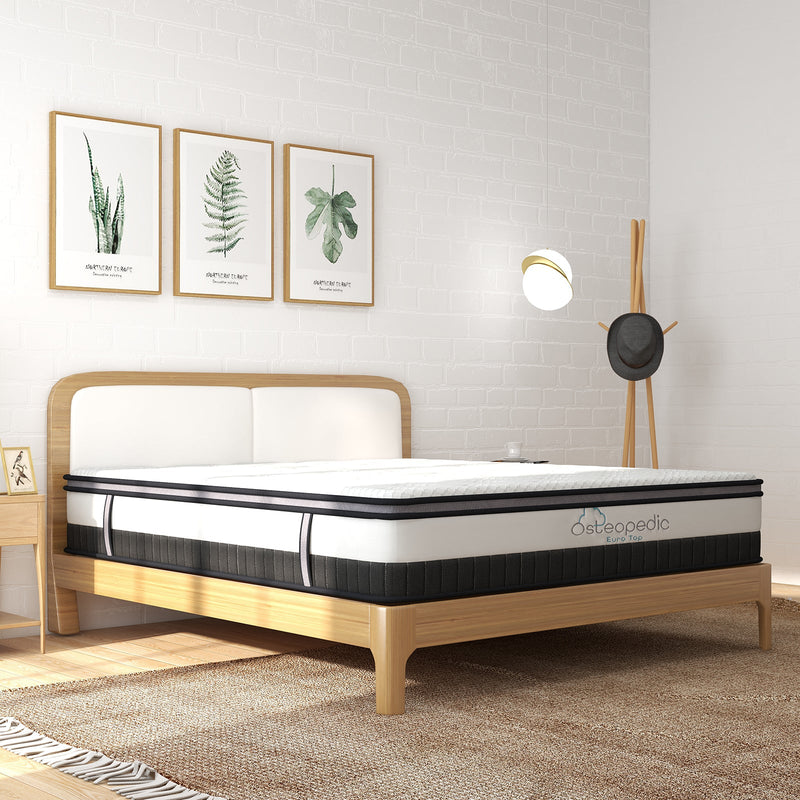 Osteopedic Euro Top Mattress Pocket Spring Medium EuroTop Hybrid Design Bed 30CM